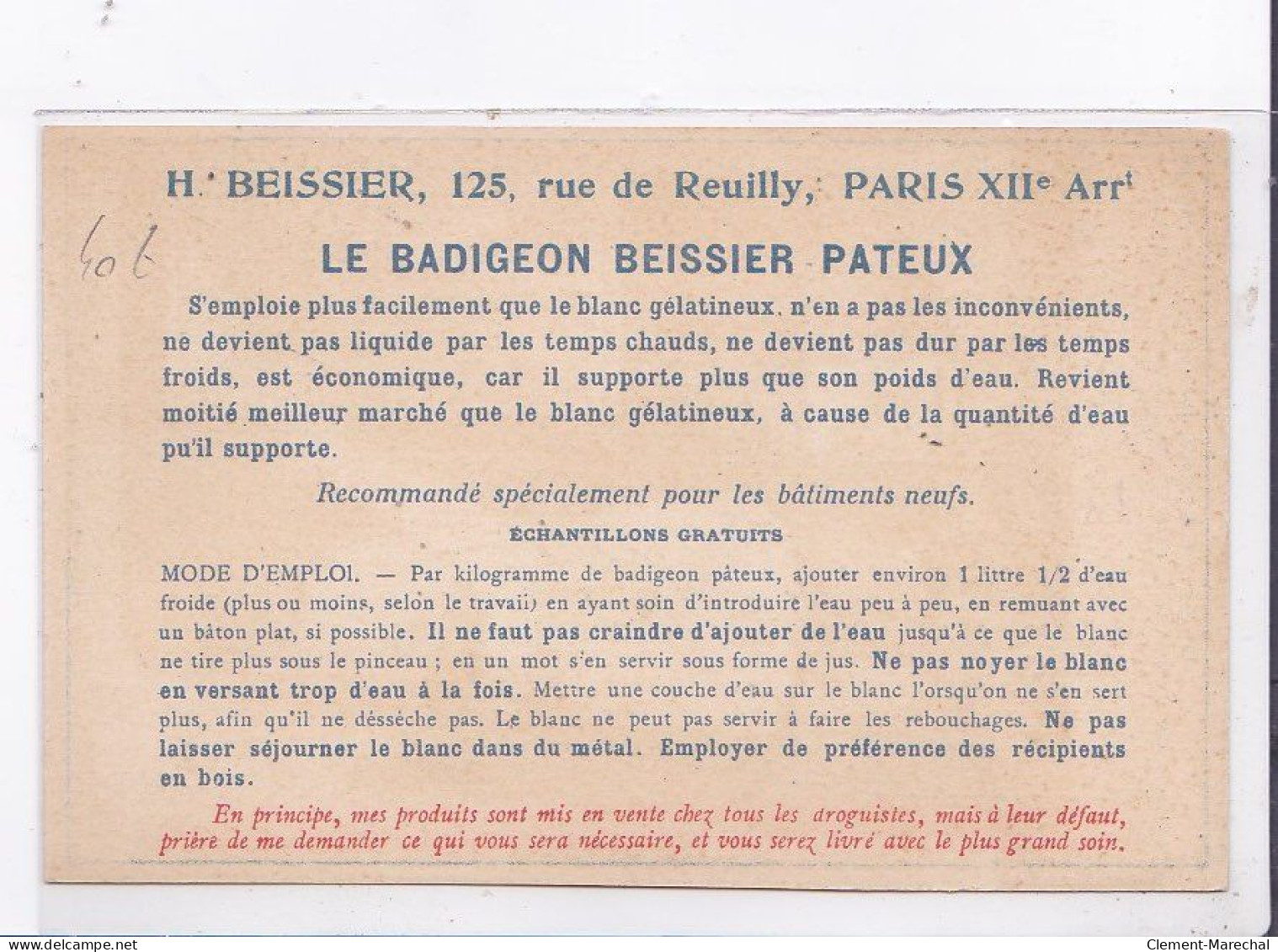 PUBLICITE : La Chauleine BESSIER (batiment - BTP) - Très Bon état - Publicité