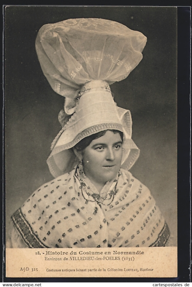 CPA Villedieu-les-Poeles /Normandie, Femme En Costume Typique Avec Haube  - Ohne Zuordnung