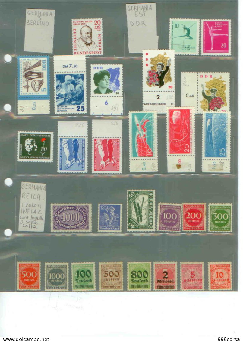 Germania, Lotto Misto, Impero, Inflazione, Saarland, D.D.R., Rep. Federale, Nuovi (123) 3 Scan - Autres & Non Classés