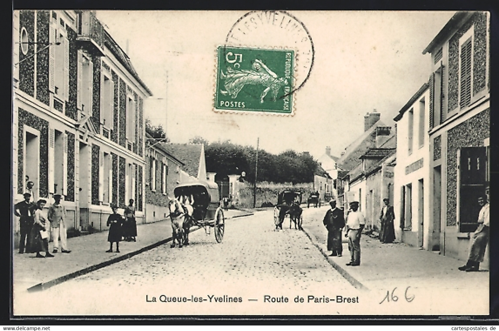 CPA La Queue-les-Yvelines, Route De Paris-Brest  - Autres & Non Classés