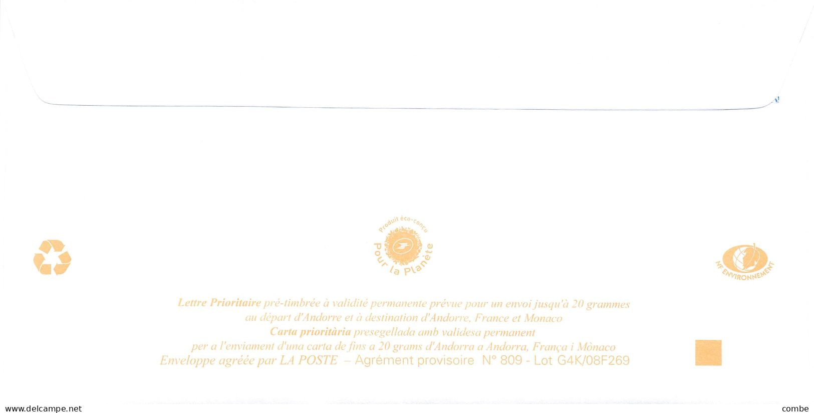 ANDORRA PAP Prêt à Poster. Lettre Prioritaire De 2008. FREIXES FUSTERIA - Stamped Stationery & Prêts-à-poster