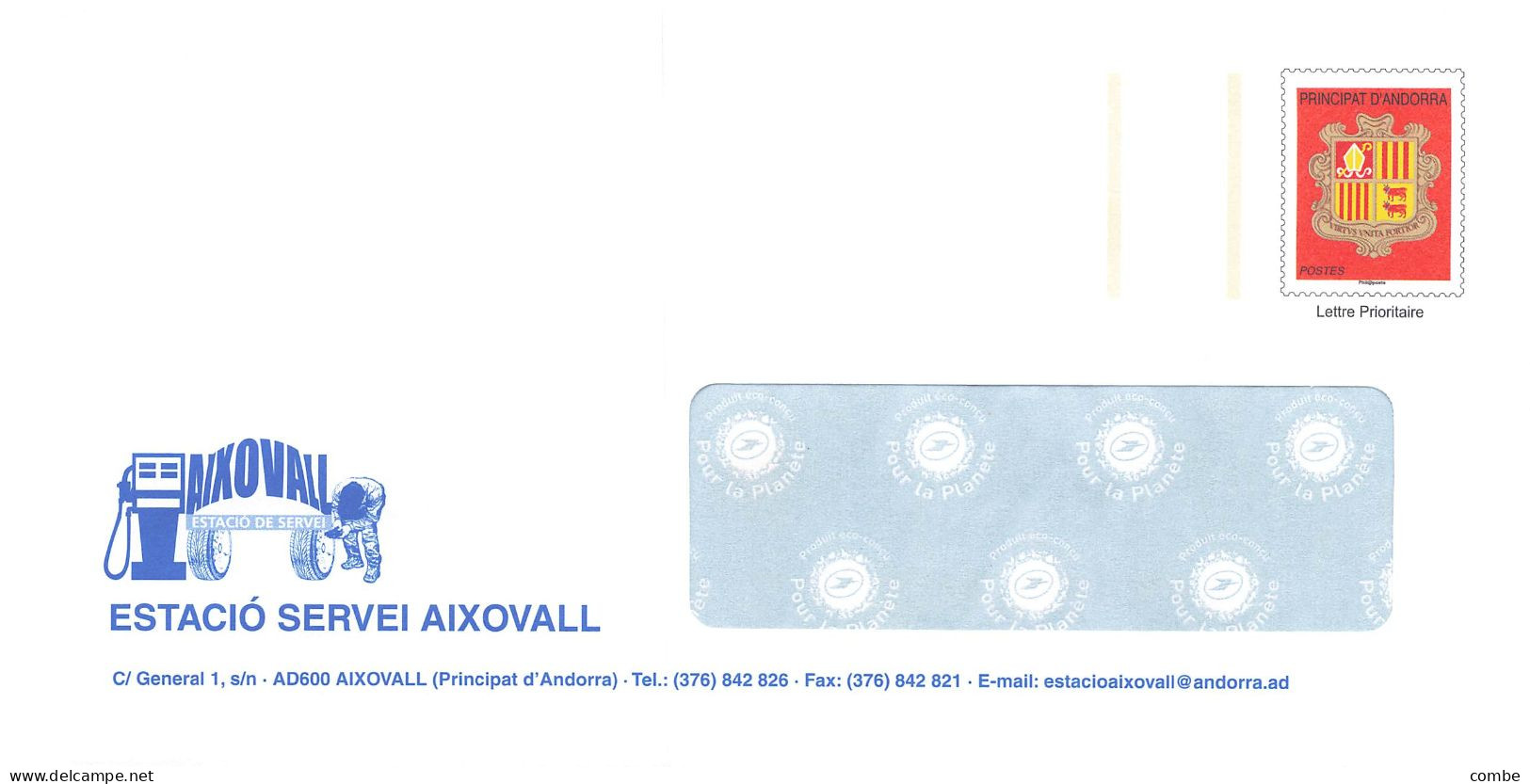 ANDORRA PAP Prêt à Poster. Lettre Prioritaire De 2008. ESTACIO SERVEI AIXOVALL - Postwaardestukken & Prêts-à-poster