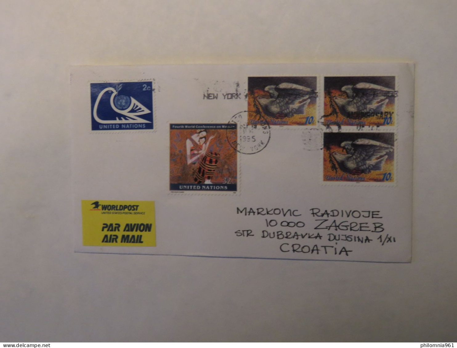 USA AIRMAIL COVER TO CROATIA 1995 - Otros & Sin Clasificación