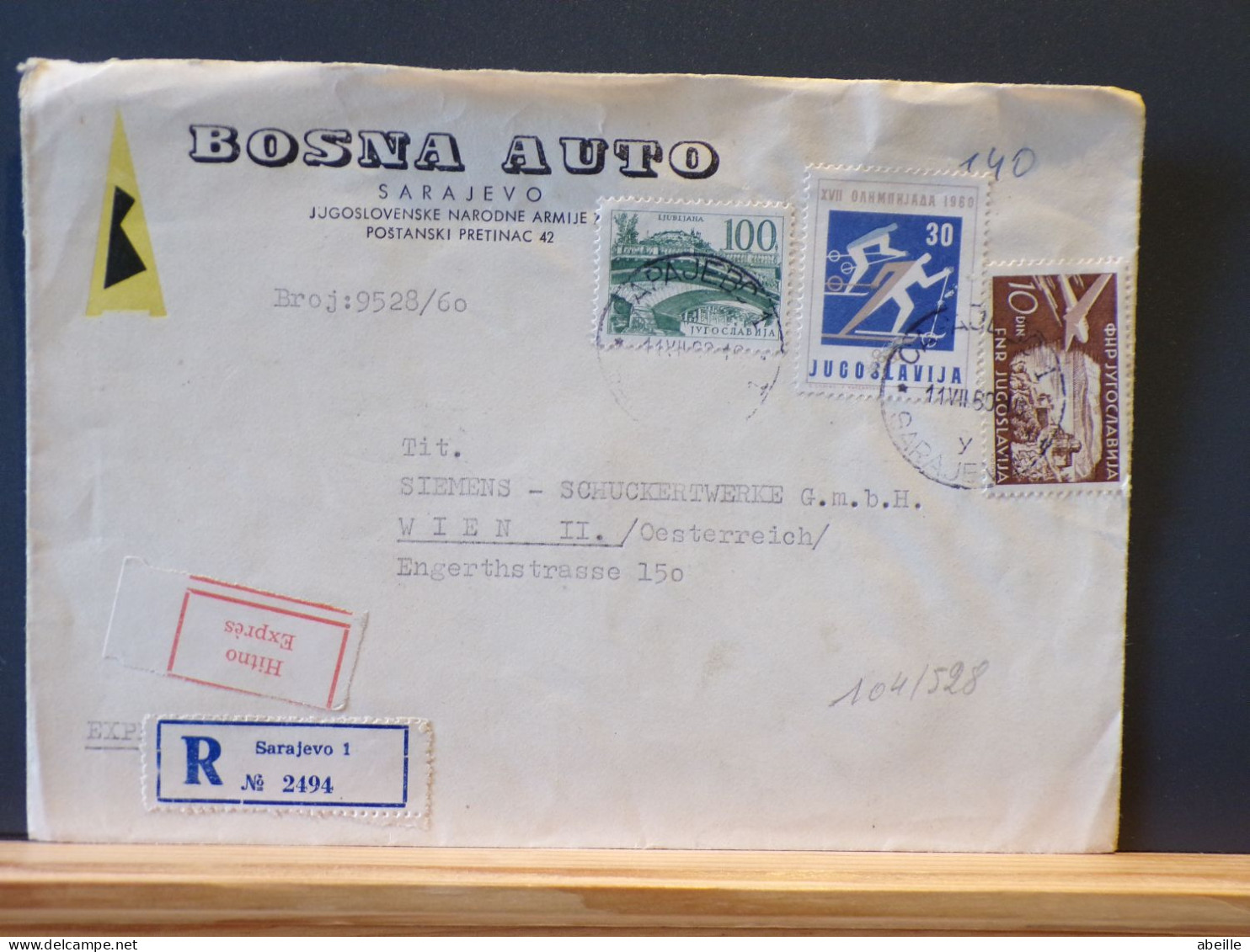 104/528  LETTRE JUGOSLAVIA EXPRES  1960 - Lettres & Documents