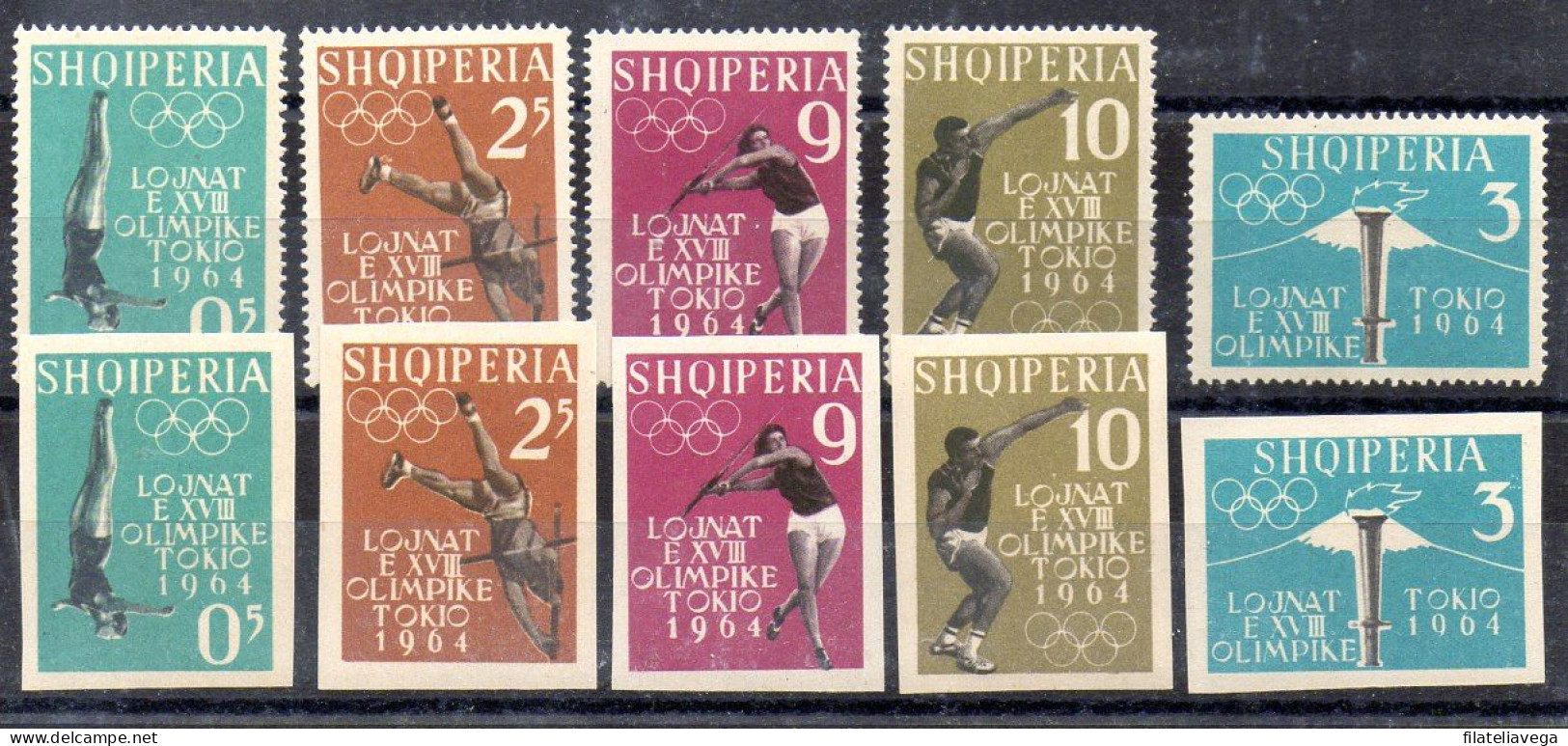 Albania Series Nº Yvert 576/80 +sin Dentar 576/80 ** - Albania