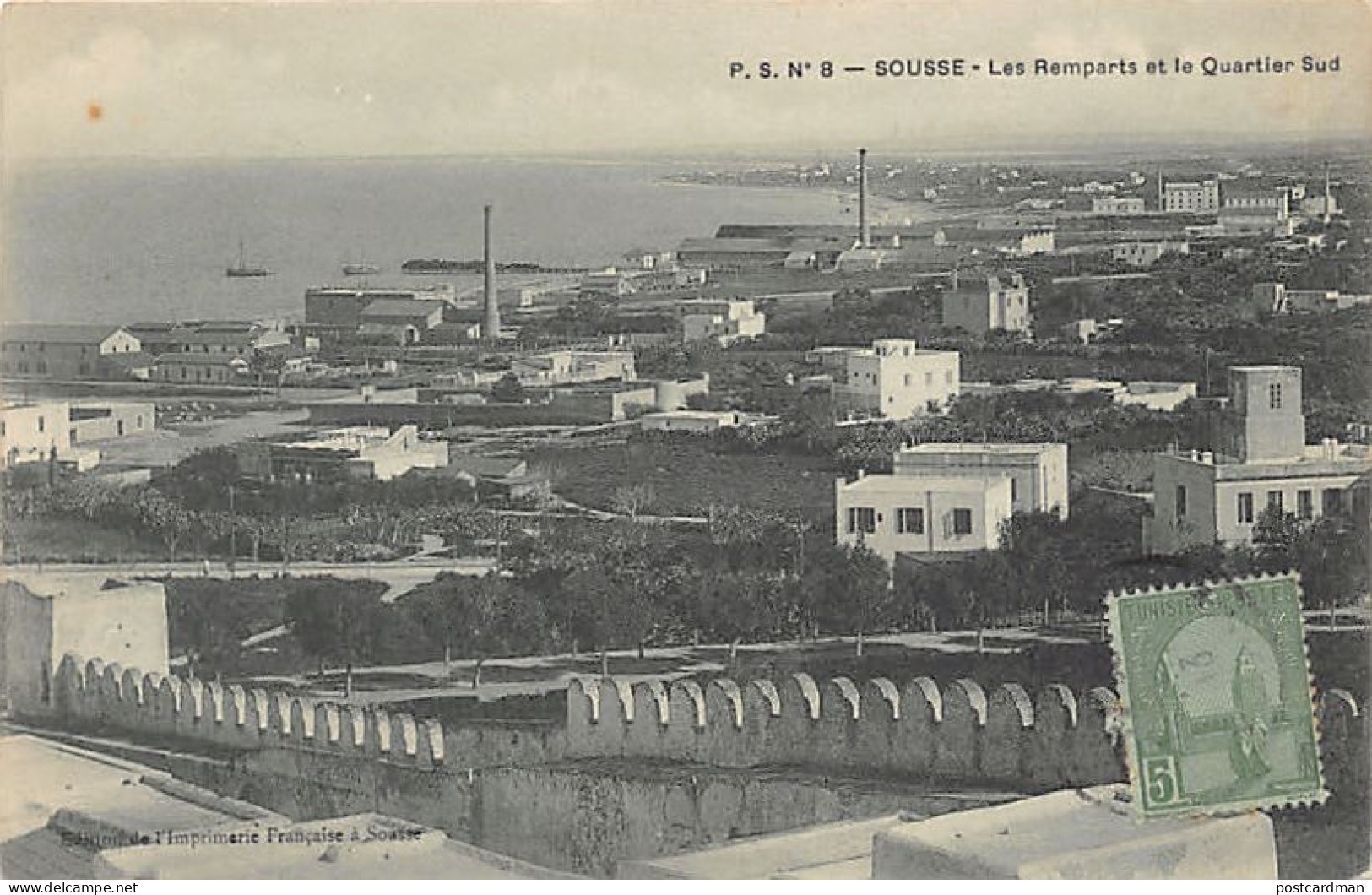 Tunisie - SOUSSE - Les Remparts Et Le Quartier-Sud - Ed. Imprimerie Française 8 - Tunesië