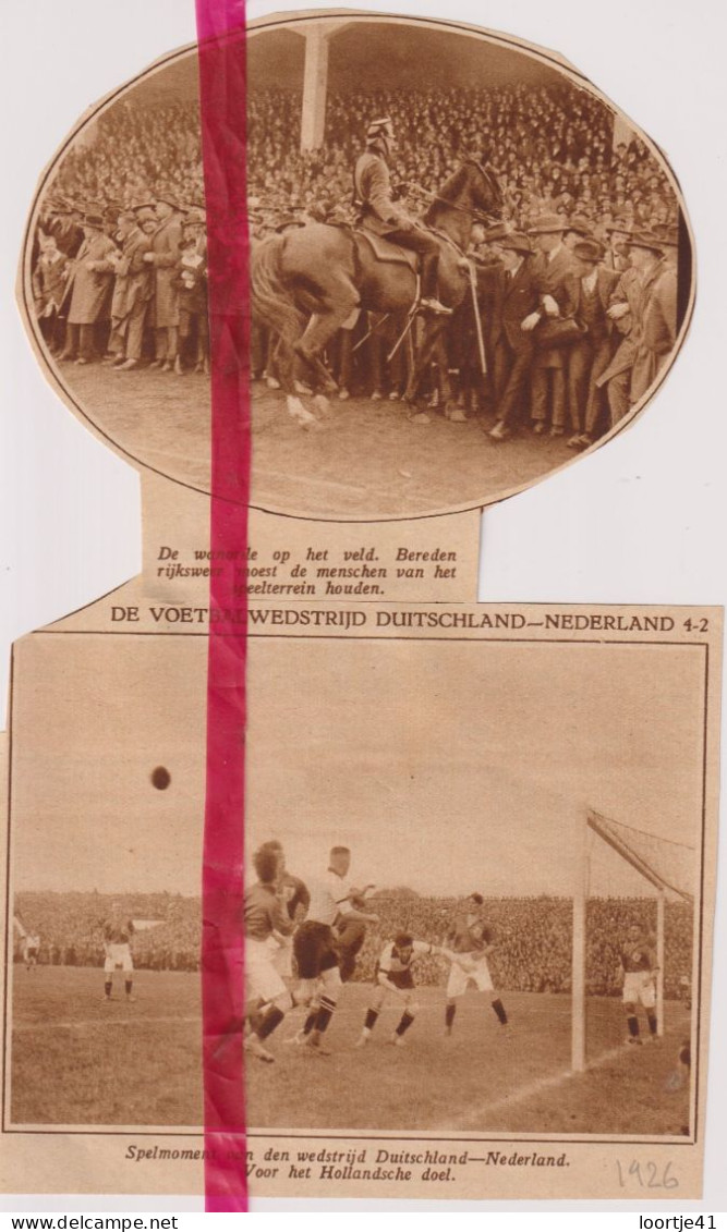 Voetbal Interland Duitsland X Nederland - Orig. Knipsel Coupure Tijdschrift Magazine - 1926 - Ohne Zuordnung