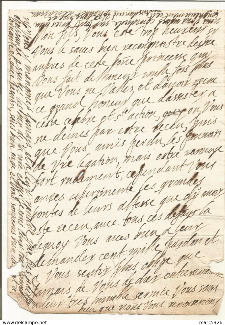 N°2051 ANCIENNE LETTRE DE ELISABETH DE NASSAU AU PRINCE DE SEDAN PAS DE DATE - Documents Historiques