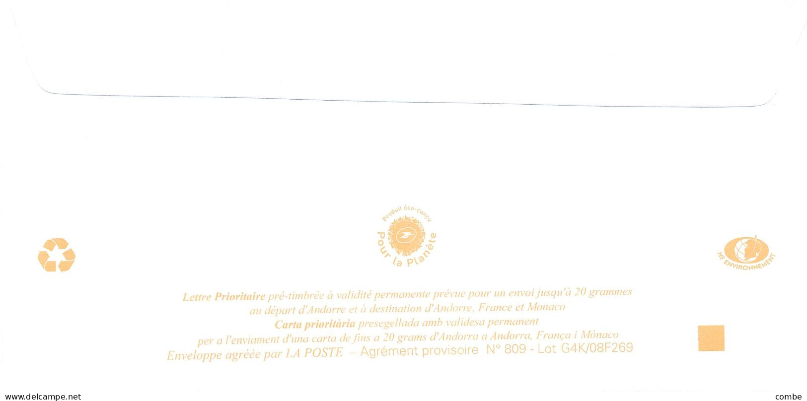 ANDORRA PAP Prêt à Poster. Lettre Prioritaire De 2008. CRISTALLERIES VALIRA - Entiers Postaux & Prêts-à-poster