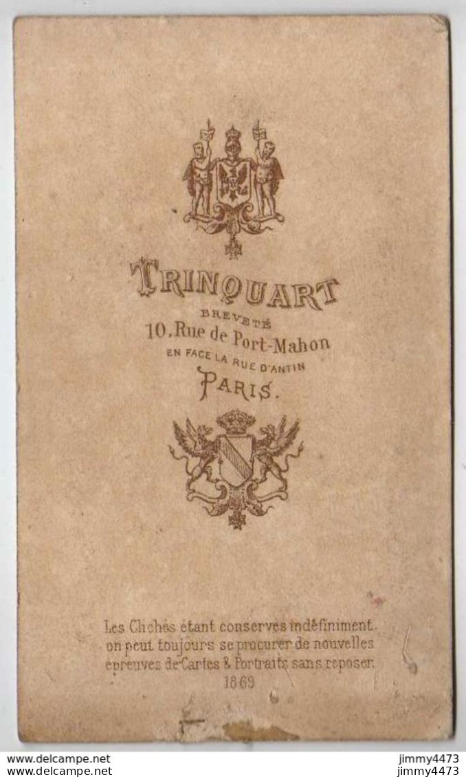 CARTE CDV - Portrait D'un Homme à Identifier - Tirage Aluminé 19ème - Taille 63 X 104 - Edit. TRINQUART Paris - Alte (vor 1900)
