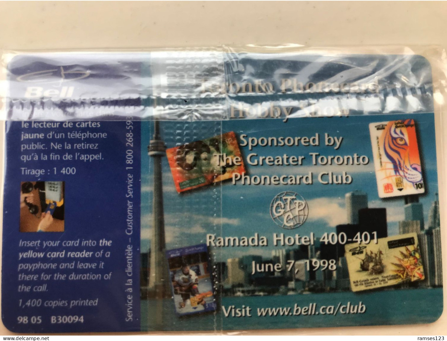 CANADA   BELL QUICK CHANGE   TORONTO PHONECARDS CLUB MINT IN SEALED - Canada