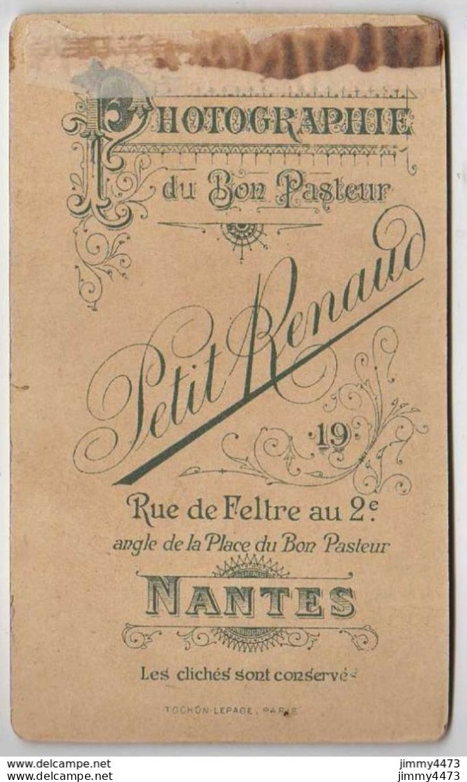 CARTE CDV - Portrait D'un Bébé à Identifier - Tirage Aluminé 19ème - Taille 63 X 104 - Edit. Petit Renaud Nantes - Antiche (ante 1900)