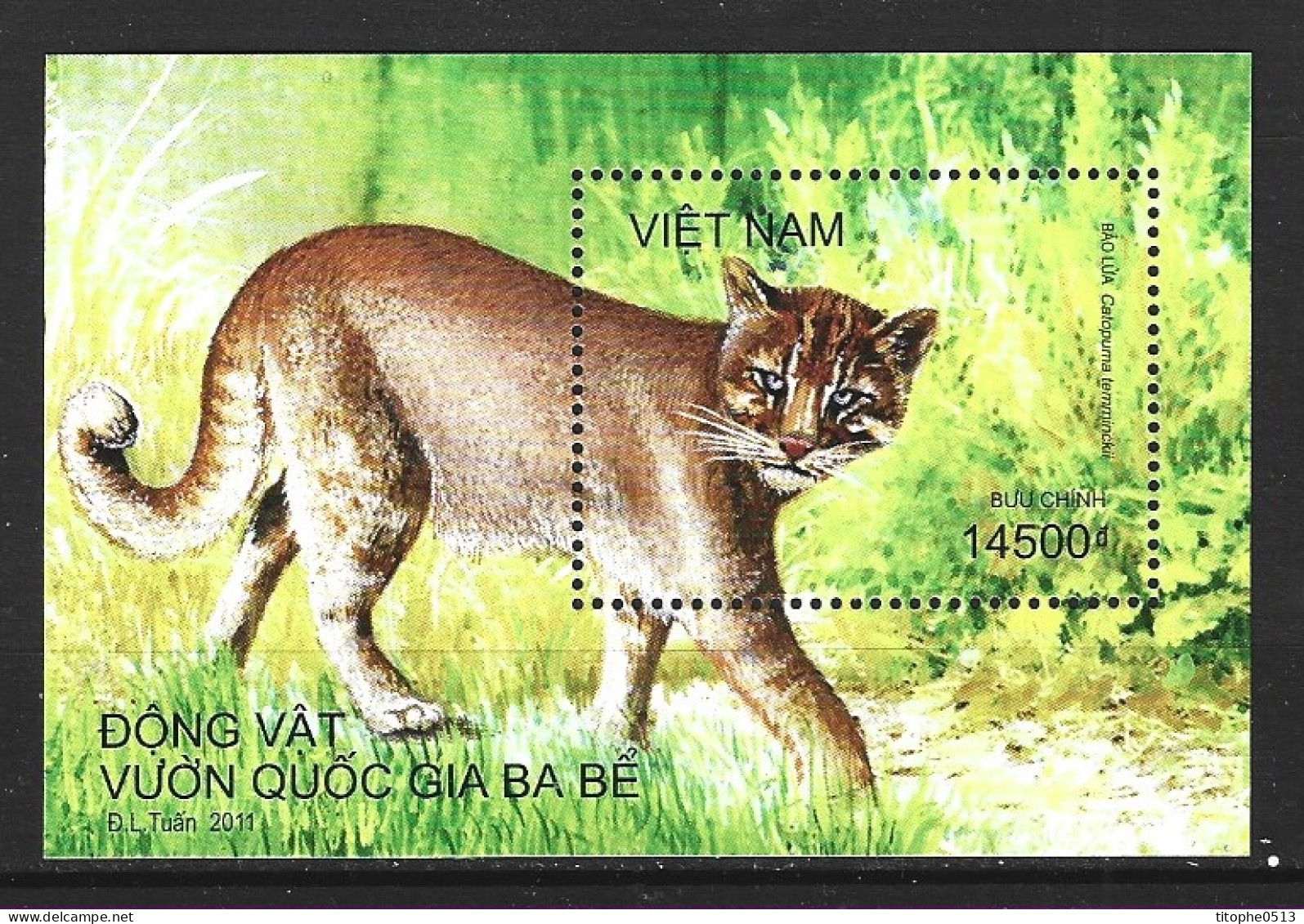 VIET NAM. BF 140 De 2011. Chat De Temminck. - Felinos