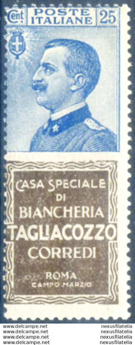 Regno. Pubblicitari. "Tagliacozzo" 25 C. 1924. Traccia Di Linguella. - Sonstige & Ohne Zuordnung