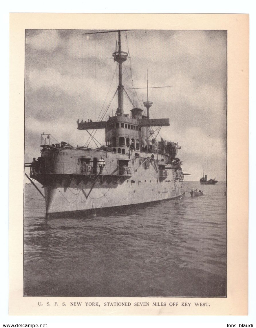 1900 - Iconographie - Battleship Uss New-York - Bateaux