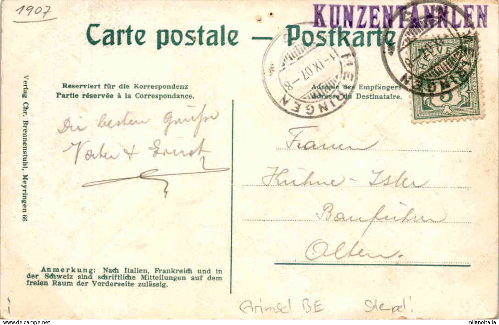 Grimsel-Hospiz M. Finsteraarhorn * 1. 9. 1907 - Guttannen