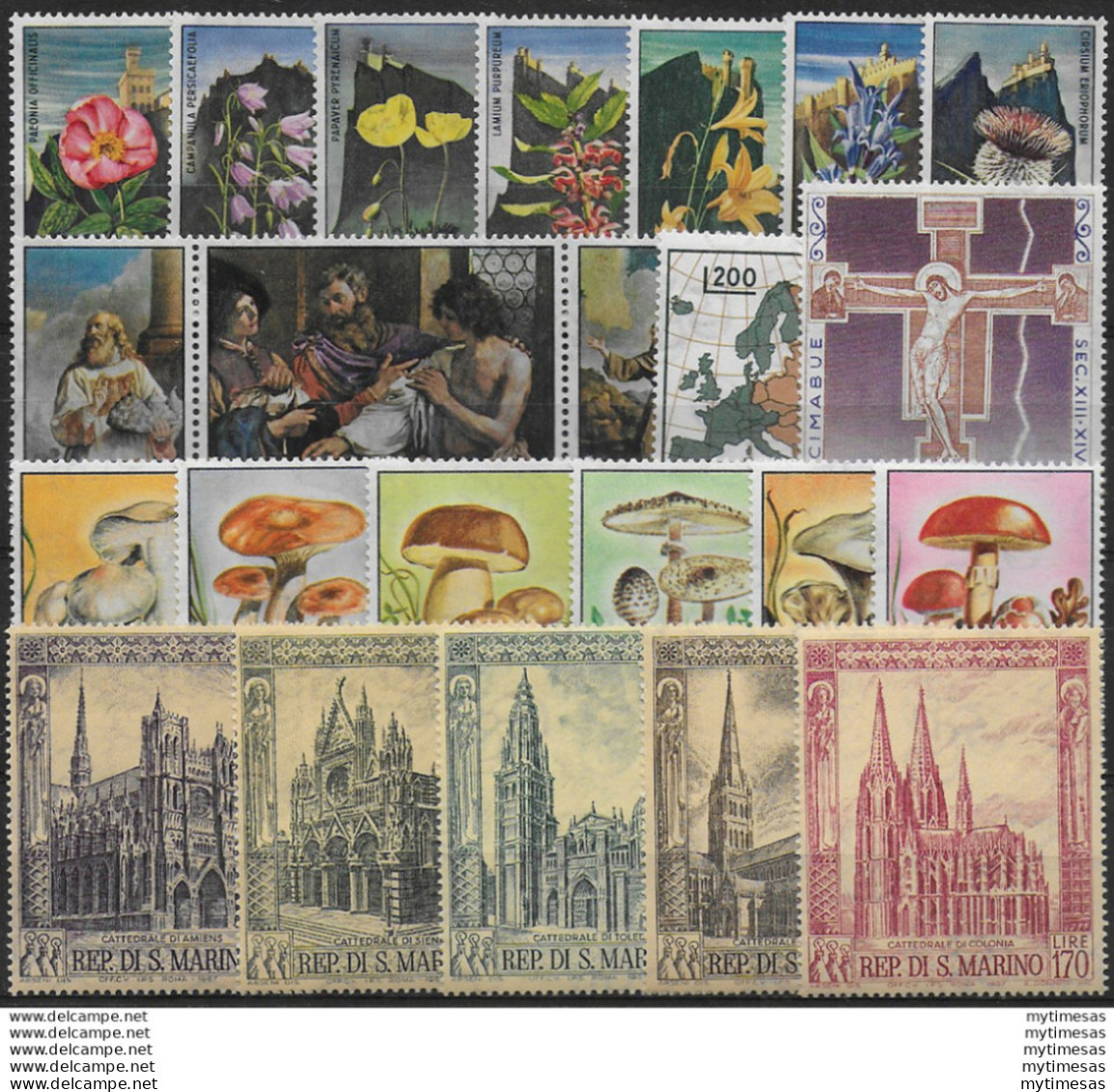 1967 San Marino Annata Completa 23v. MNH - Autres & Non Classés