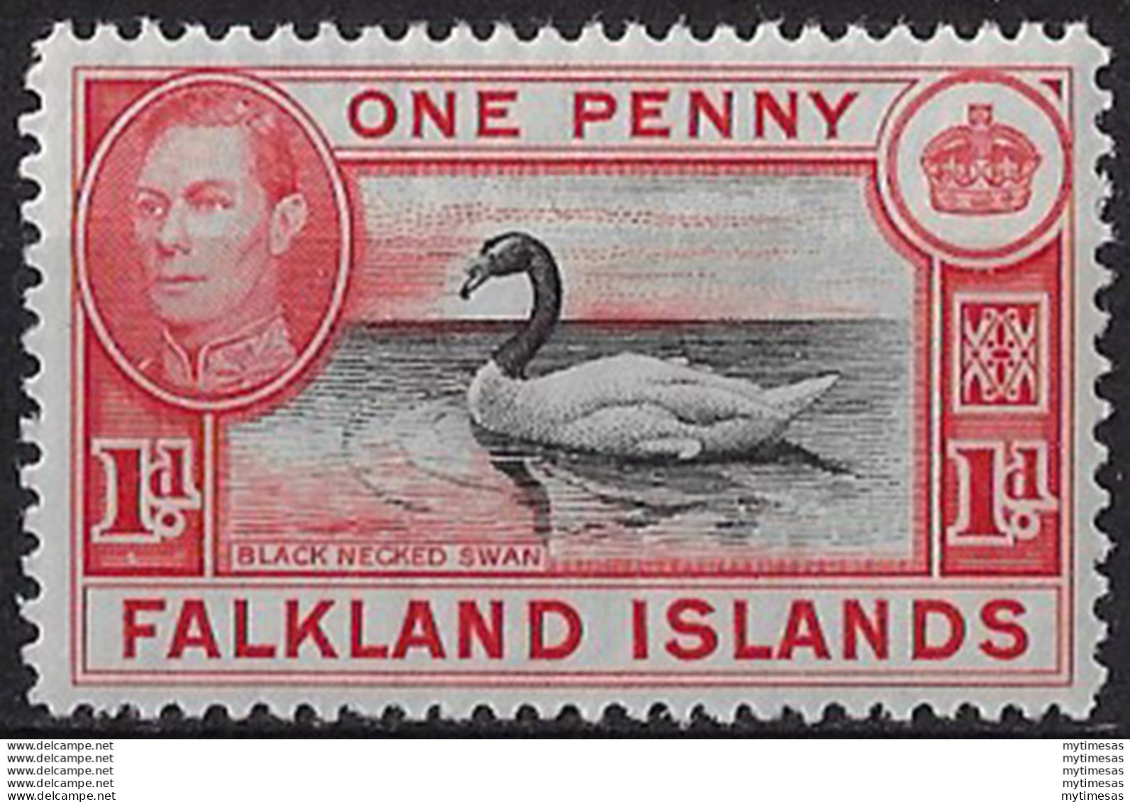 1938 Falkland Islands 1d. Black And Carmine MNH SG. N. 147 - Other & Unclassified