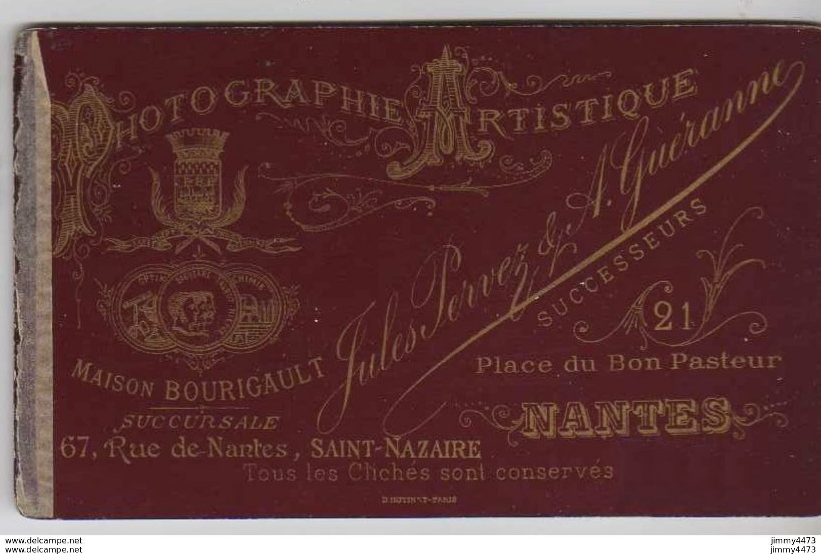 CARTE CDV - Portrait D'une Jolie Jeune Fille à Identifier - Tirage Aluminé 19ème - Taille 63 X 104 - Ed. J.Pervez Nantes - Antiche (ante 1900)