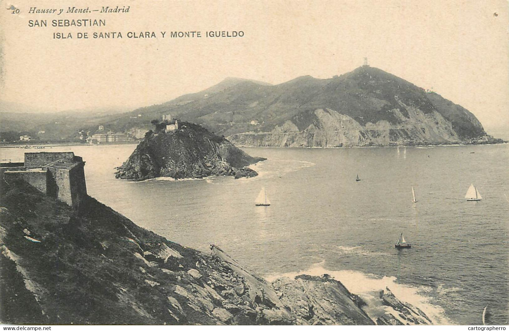 Postcard Spania San Sebastián Isla De Santa Clara Y Monte Igueldo - Guipúzcoa (San Sebastián)