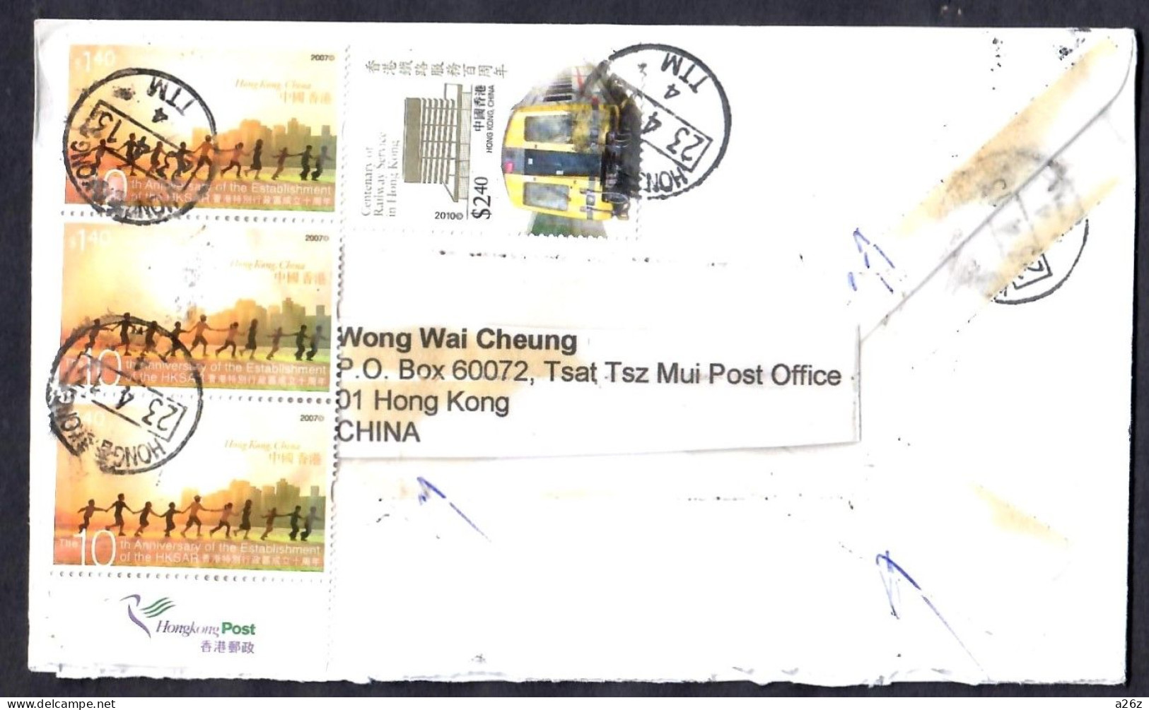 Hong Kong 2013 Birds Register Cover To France - Lettres & Documents