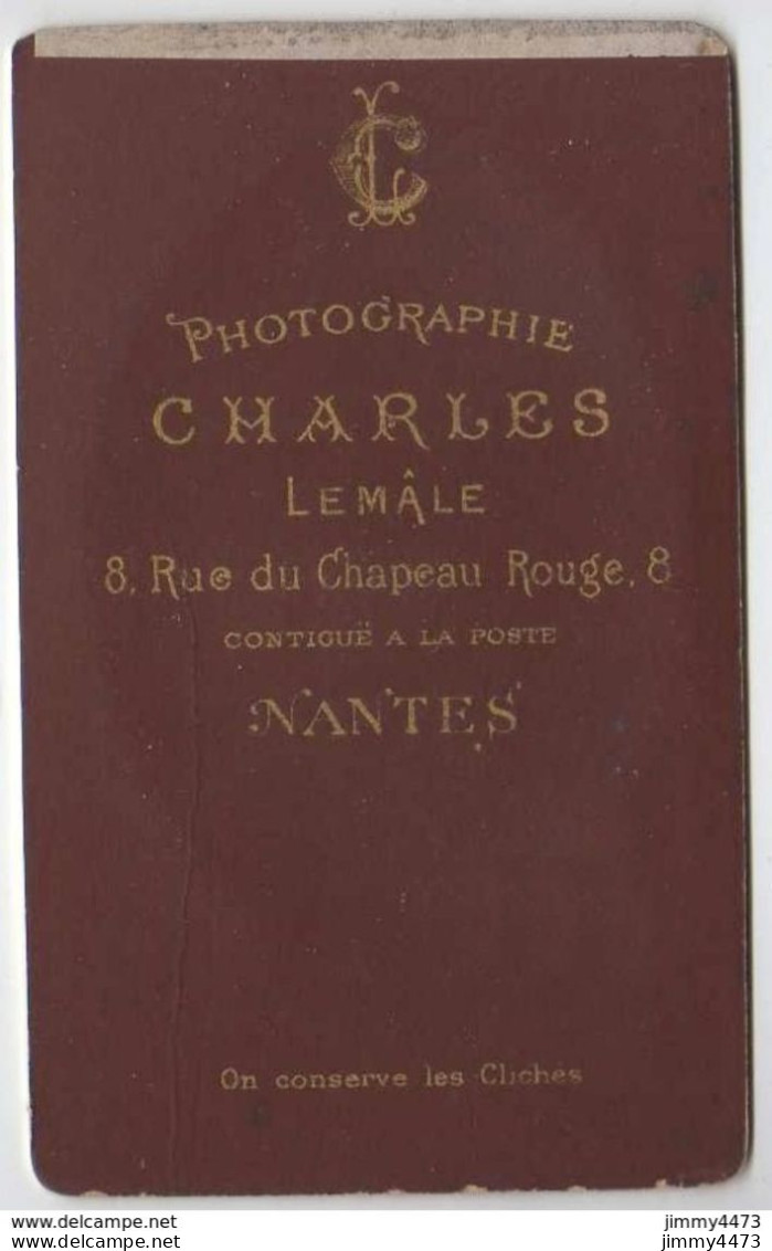 CARTE CDV - Portrait D'une Communiante à Identifier - Tirage Aluminé 19ème - Taille 63 X 104 - Ed. Charles LEMÂLE Nantes - Antiche (ante 1900)