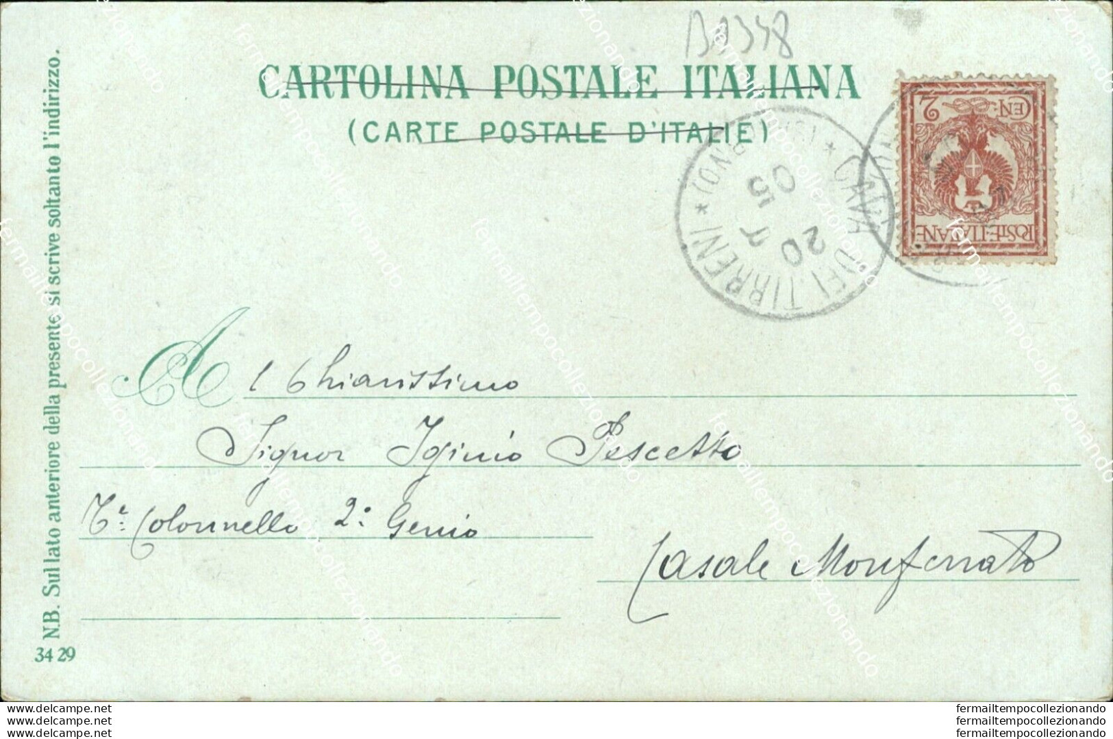 Ba348 Cartolina Cava Dei Tirreni Via Principale Salerno Campania 1905 - Salerno