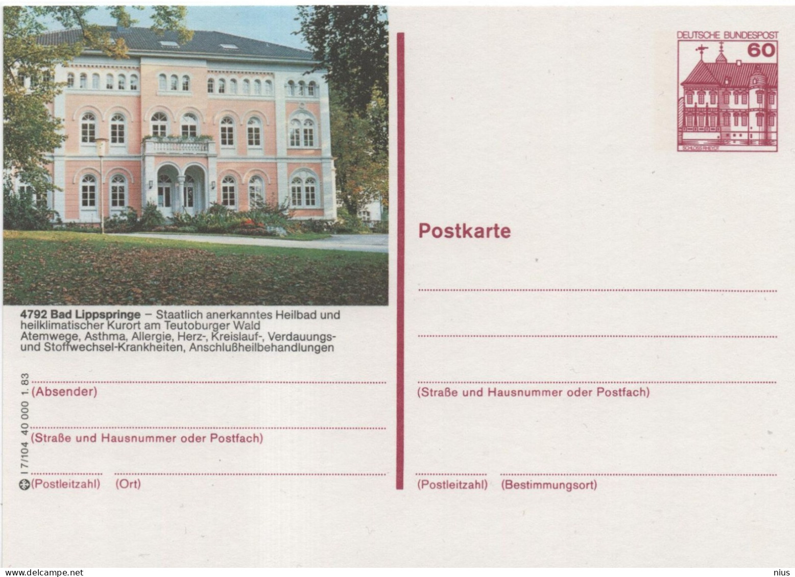 Germany Deutschland 1983 Bad Lippspringe - Postkarten - Ungebraucht