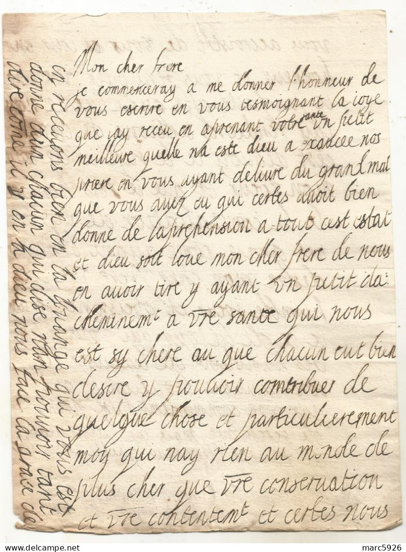 N°2052 ANCIENNE LETTRE SIGNE X AU DUC DE BOUILLON AVEC CACHET DE CIRE ET RUBAN PAS DE DATE - Documents Historiques