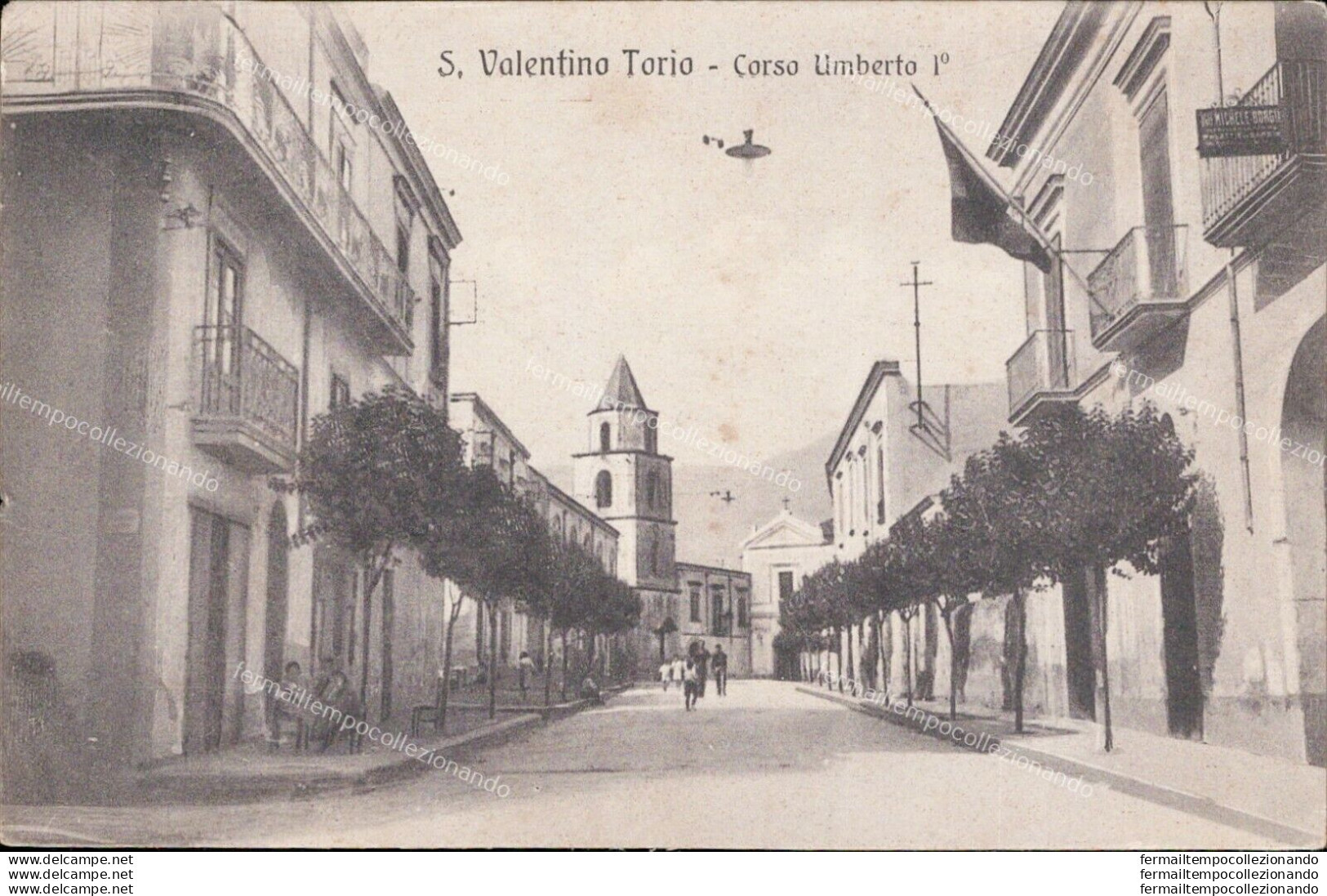 Al22 Cartolina S.valentino Torio Corso Umberto I Provincia Di Salerno - Salerno