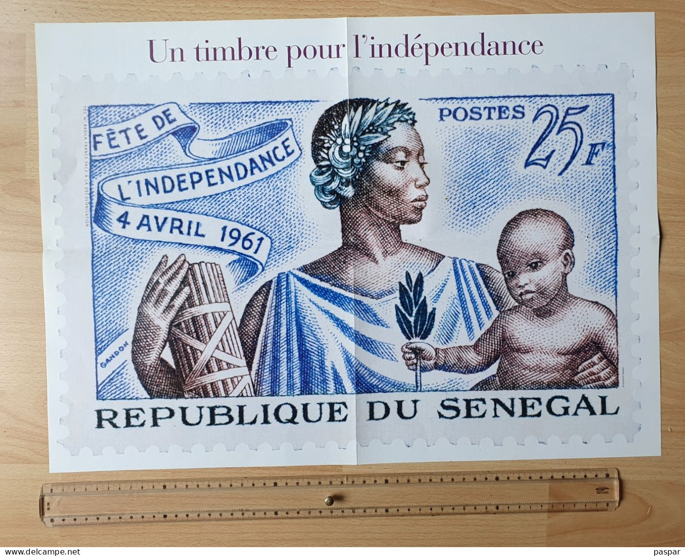 Affiche Poster Sénégal Un Timbre Pour L'Indépendance - Revue TDC La France Face à La Décolonisation - Senegal (1960-...)