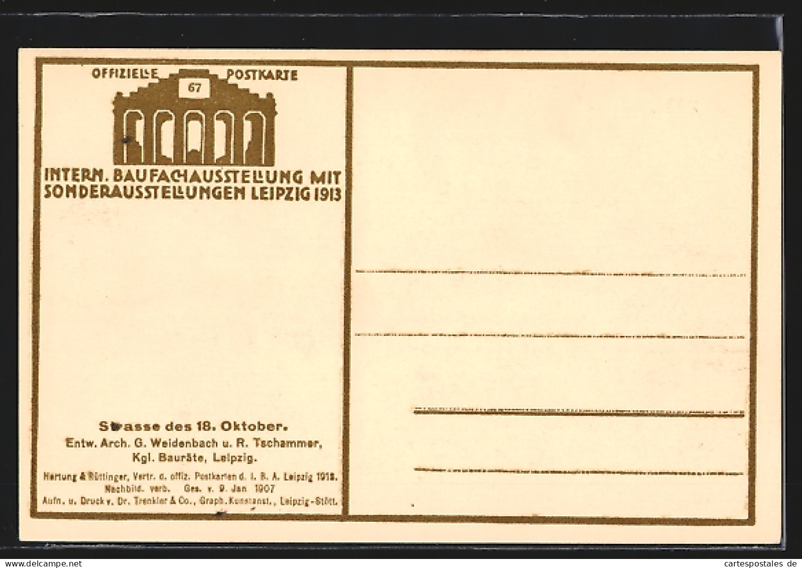 AK Leipzig, Intern. Baufach-Ausstellung 1913, Strasse Des 18. Oktober  - Expositions