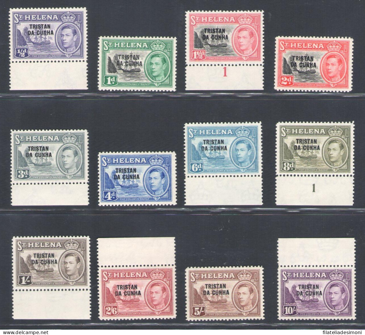 1952 TRISTAN Da CUNHA - Stanley Gibbons N. 1/12 - MNH** - Otros & Sin Clasificación