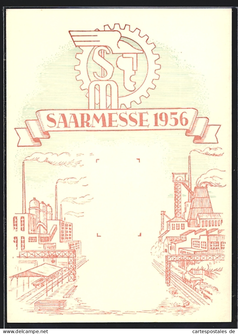 AK Saarbrücken, Saarmesse 1956, Hafenpartie  - Exposiciones