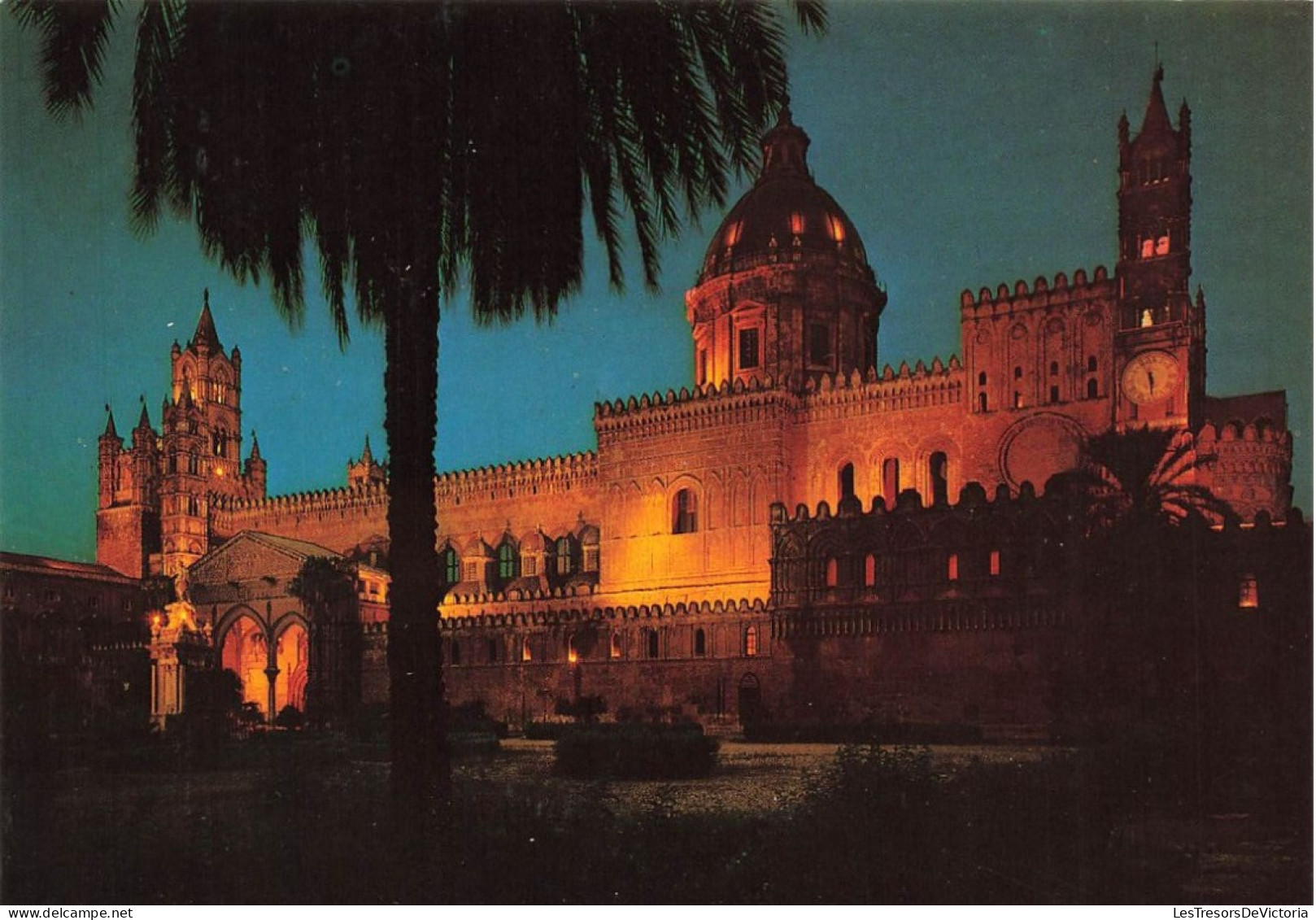 ITALIE - Palermo - Vue Sur La Cathédrale De Nuit - Vue De L'extérieure - Carte Postale Ancienne - Palermo