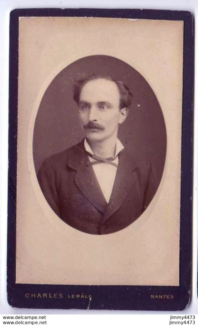 CARTE CDV - Portrait D'un Homme, à Identifier - Tirage Aluminé 19ème - Taille 63 X 104 - Edit. Charles LEMÂLE Nantes - Antiche (ante 1900)