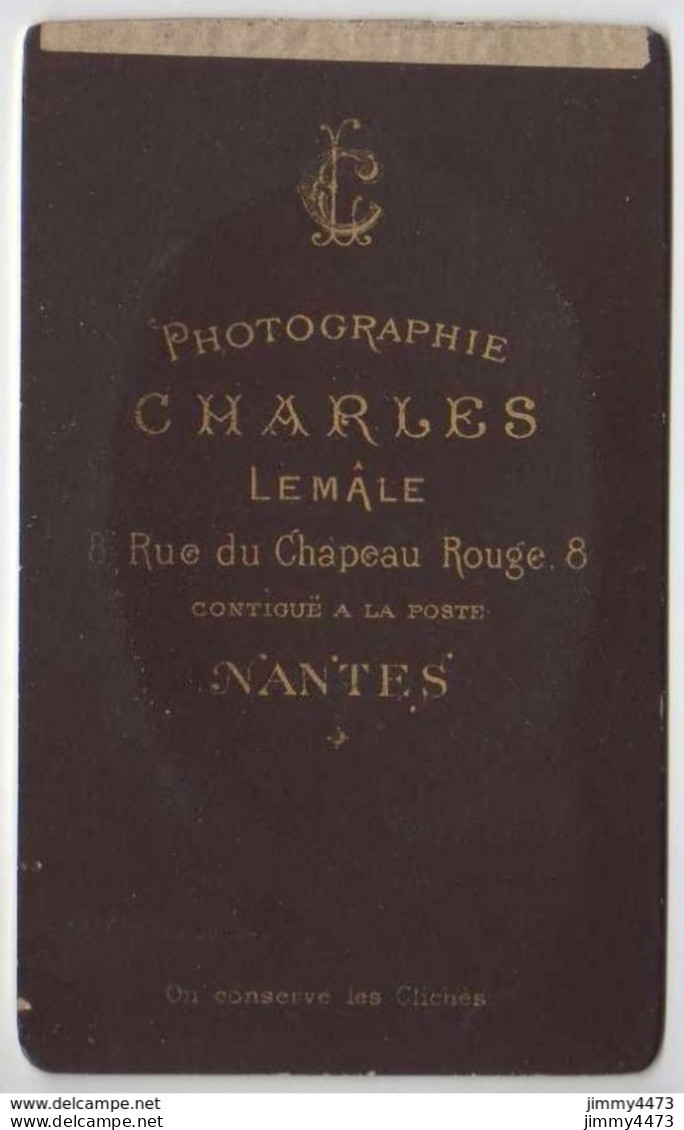 CARTE CDV - Portrait D'un Homme, à Identifier - Tirage Aluminé 19ème - Taille 63 X 104 - Edit. Charles LEMÂLE Nantes - Antiche (ante 1900)