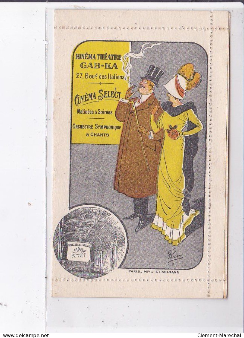 PUBLICITE : Kinema Théatre GAB KA - Cinema Select - Illustrée Par Dam (carte Double)- Très Bon état - Werbepostkarten