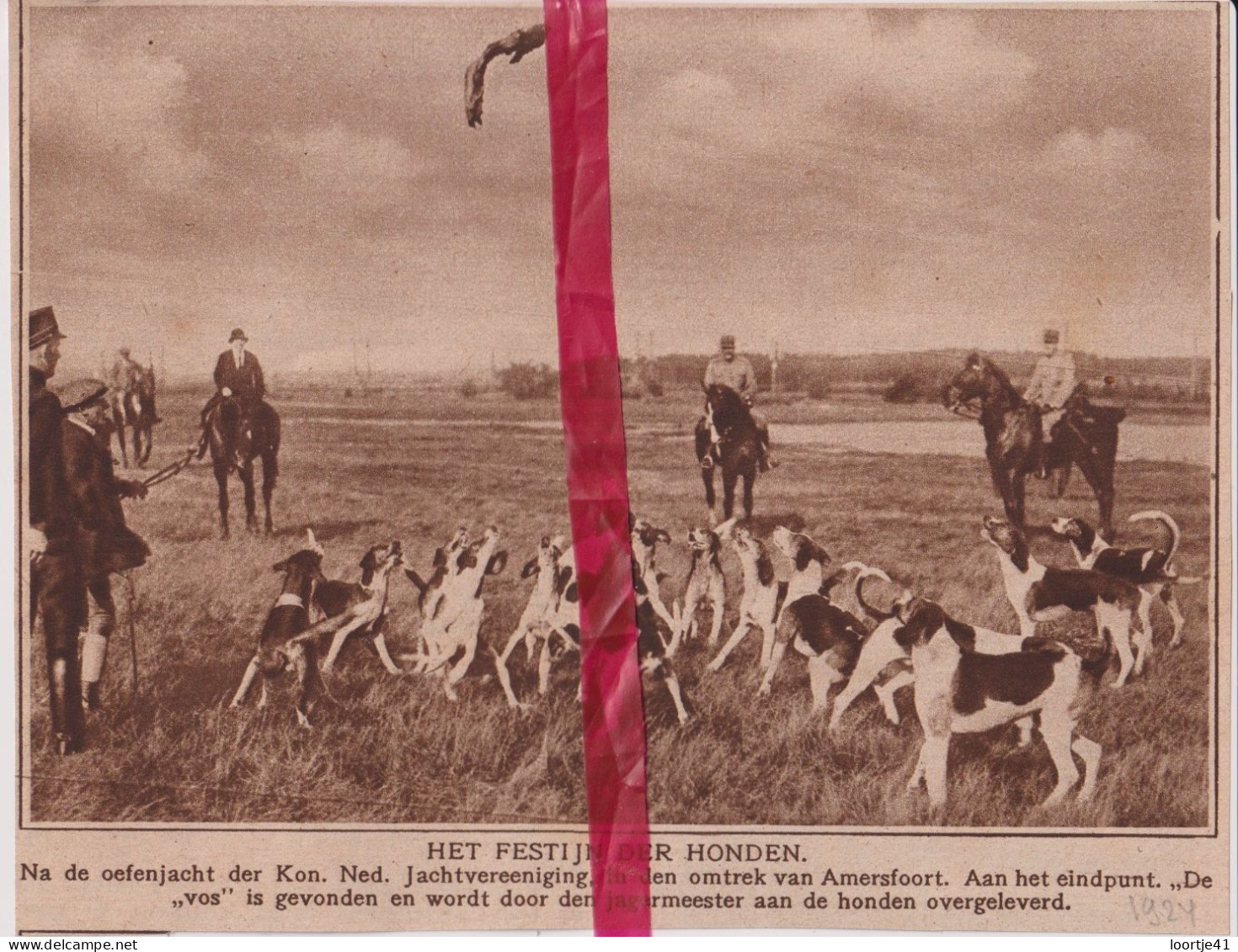 Amersfoort - Oefenjacht Met Honden - Orig. Knipsel Coupure Tijdschrift Magazine - 1924 - Non Classés