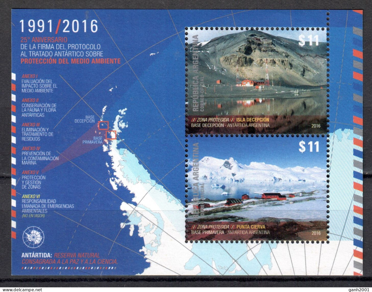 Argentina 2016 / Antarctica Environment Protection MNH Antártida Protección Del Medio Ambiente / Cu21549  C5-26 - Expéditions Antarctiques