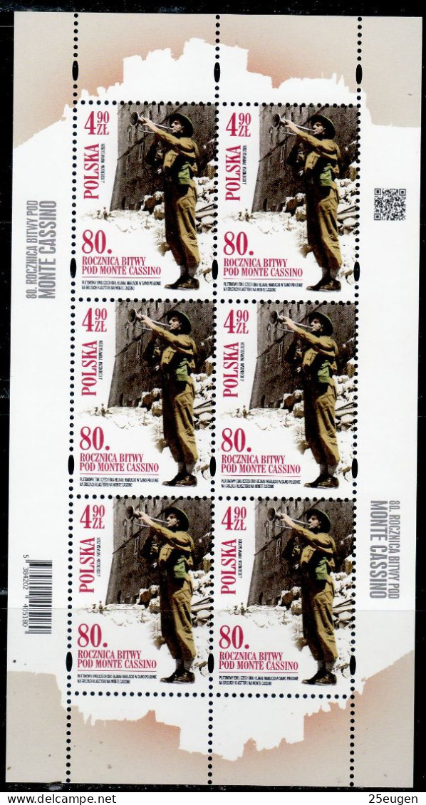 POLAND 2024 80TH ANNIVERSARY OF THE BATTLE OF MONTE CASINO MS MNH - Unused Stamps