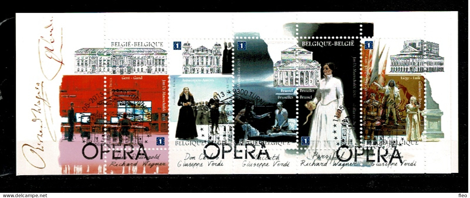 2013 B139 (4335/4339) Postfris Met 1édag Stempel : HEEL MOOI ! MNH Avec Cachet 1er Jour : Opera - 200 Jaar Verdi En W... - 1997-… Validité Permanente [B]