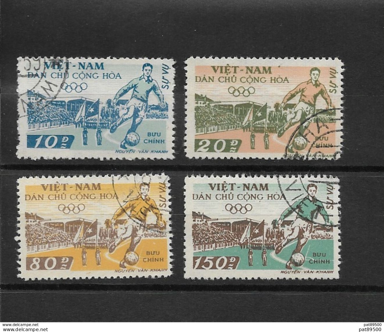 VIET-NAM Du NORD Timbres De Service Oblitérés  1958 YT N° 10/13 Complet / FOOTBALL - Stade // RARE - Offres OK - - Vietnam