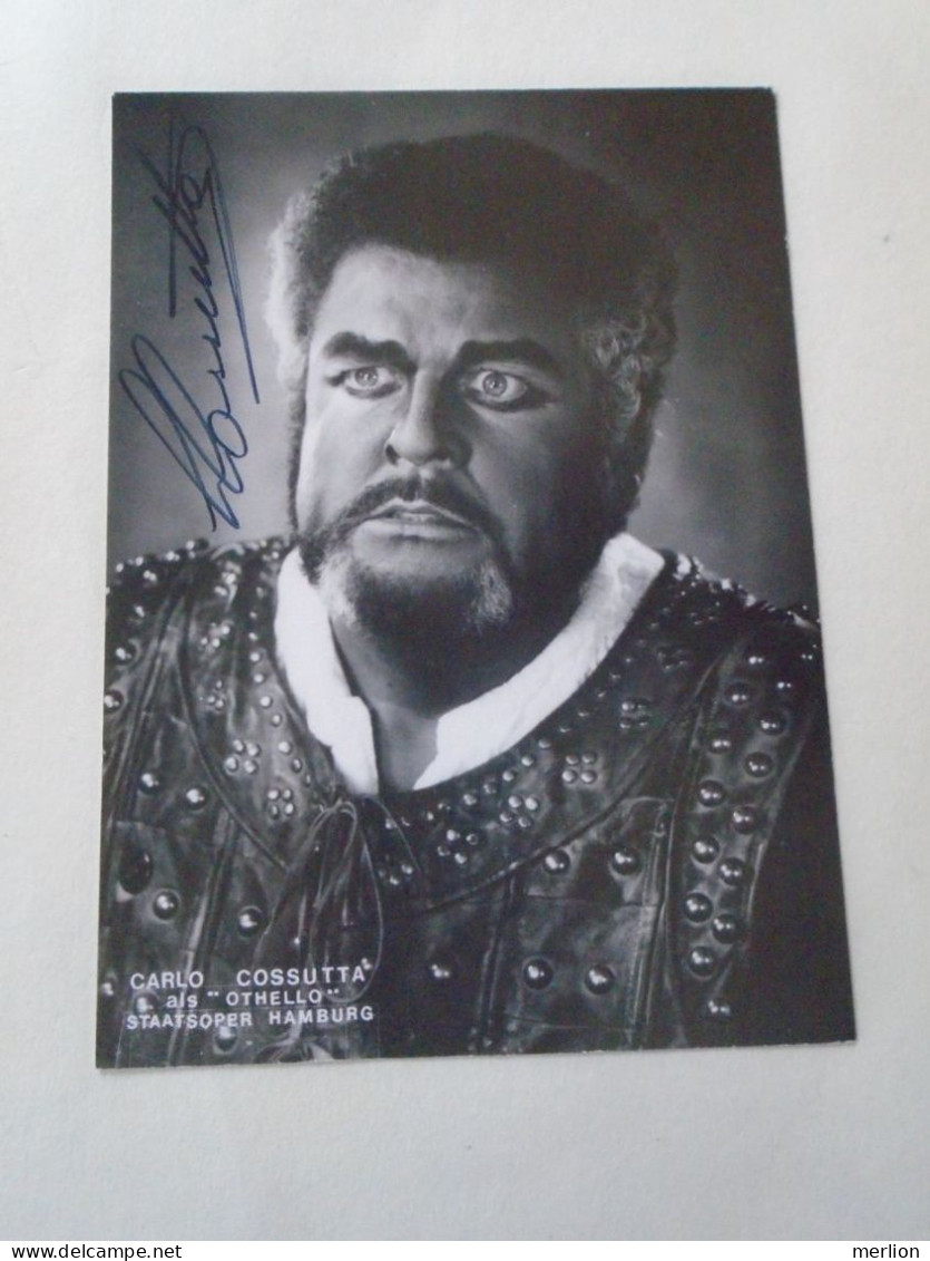 D203330 Signature -Autograph  - Carlo Cossutta Italian (Slovene) Tenor  1981  Othello -Hamburg Opera - Cantanti E Musicisti