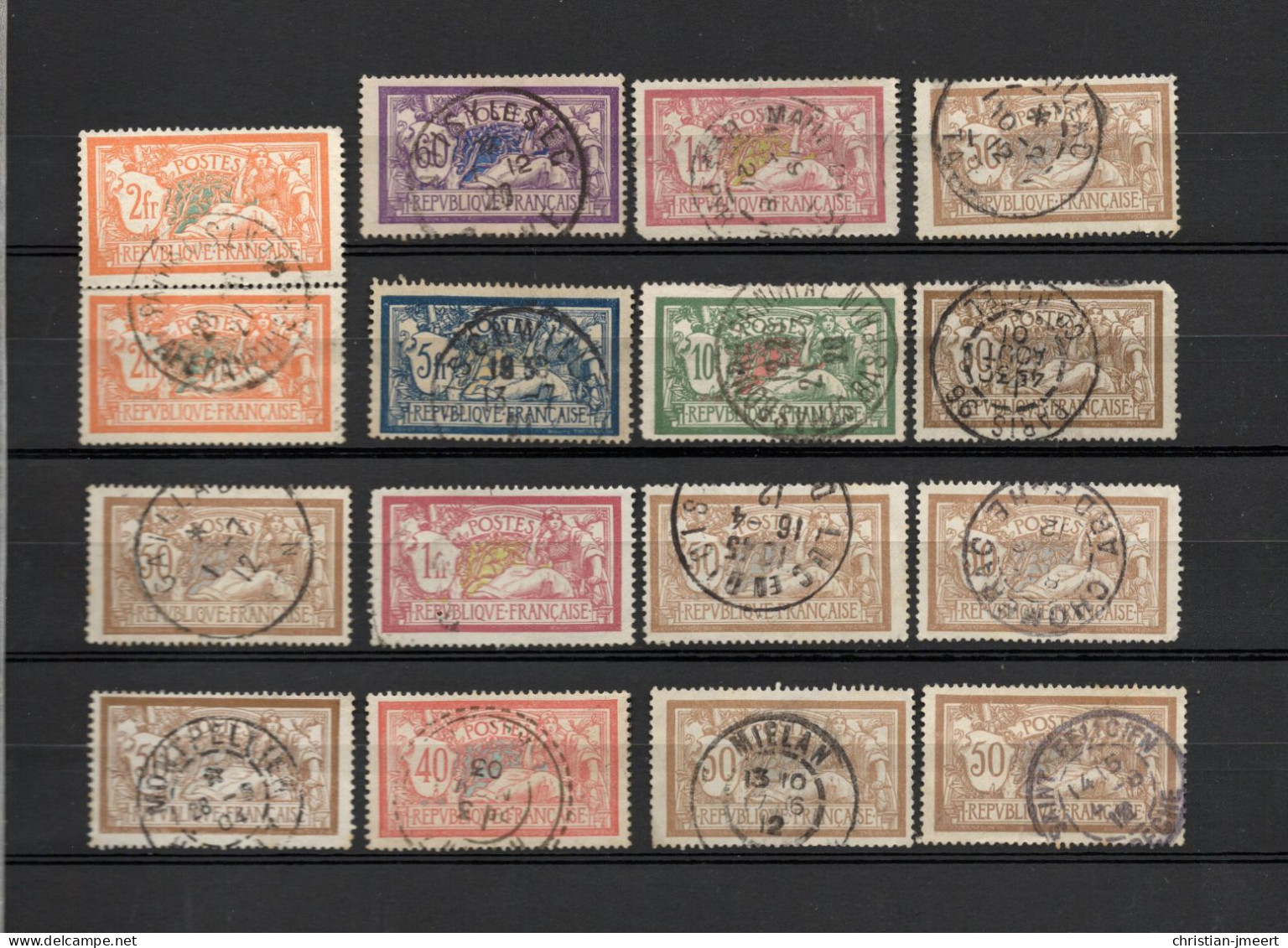 France Types Merson  16 Timbres Pour Recherches - 1900-27 Merson