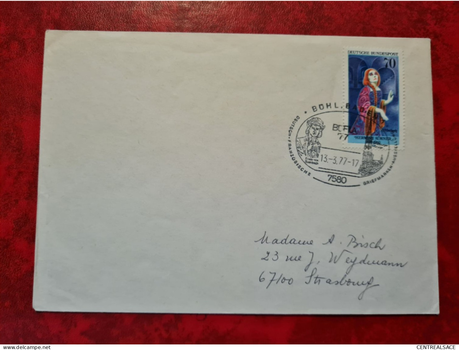 Lettre ALLEMAGNE 1977 BUHL BADEN DEUTSCH FRANZOSISCHE BRIEFMARKEN AUSSTELLUNG - Autres & Non Classés