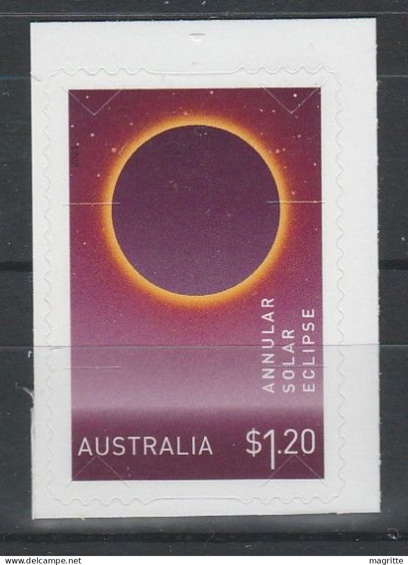 Australie 2023 Eclipse Annulaire De Soleil Timbre Autocollant Australia 2023 Annular Eclipse Of The Sun Self Adhesive - Astronomie