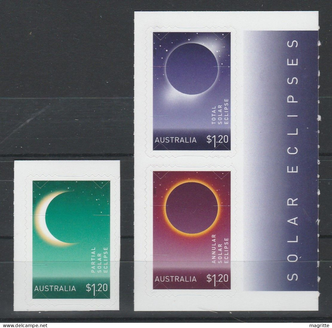 Australie 2023 Eclipse De Soleil Set Autocollant Australia 2023 Eclipse Of The Sun Self Adhesive Set - Astronomie