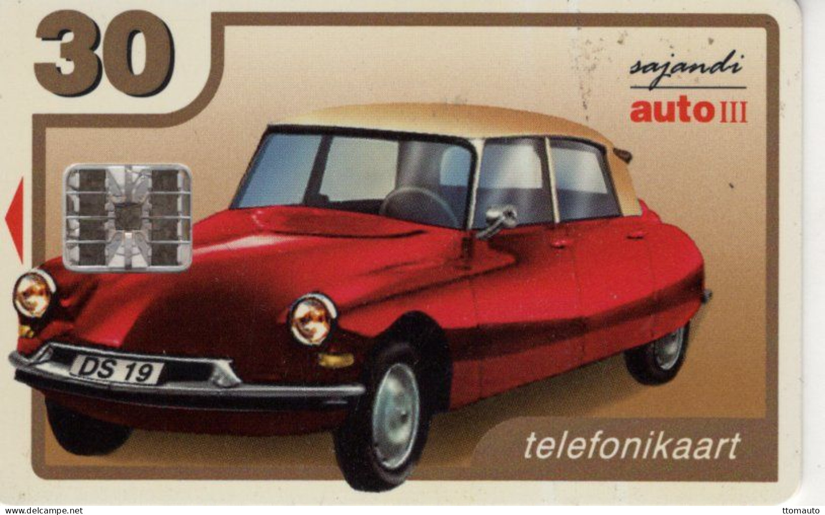 Télécarte Eesti Telefon  -  Citroen DS 19 (1955)  - Used Telecard - Cars