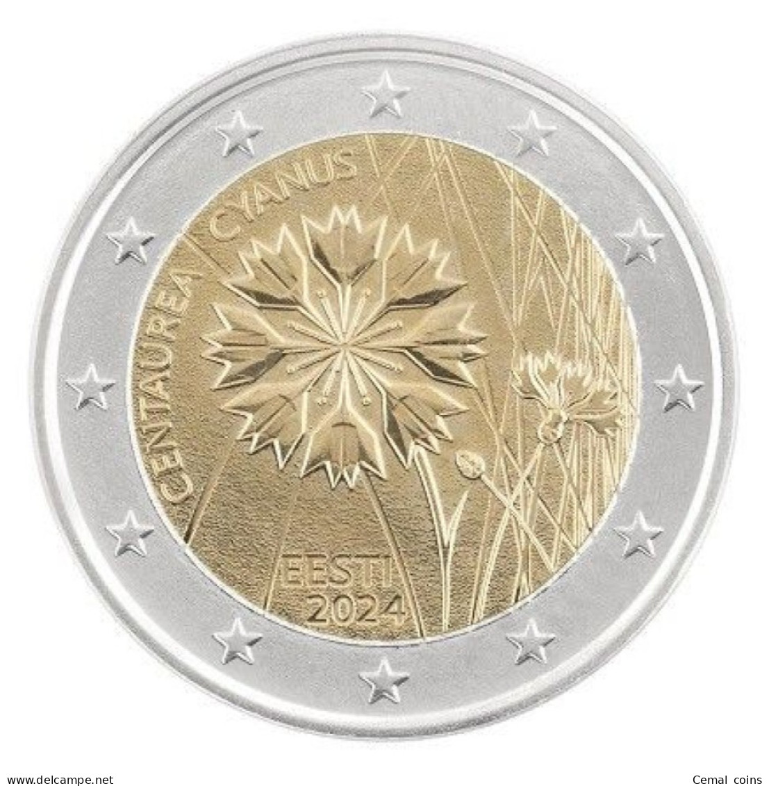 2 Euro 2024 Estonia National Flower, The Cornflower UNC - Estonie